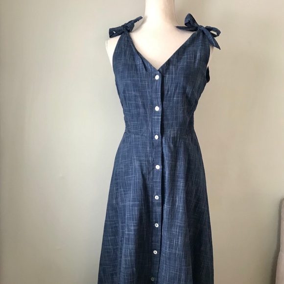 Marled Chambray Button Down Midi Dress•NWT - Picture 2 of 8